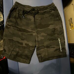 Black Athletic Shorts with Drawstring Waist